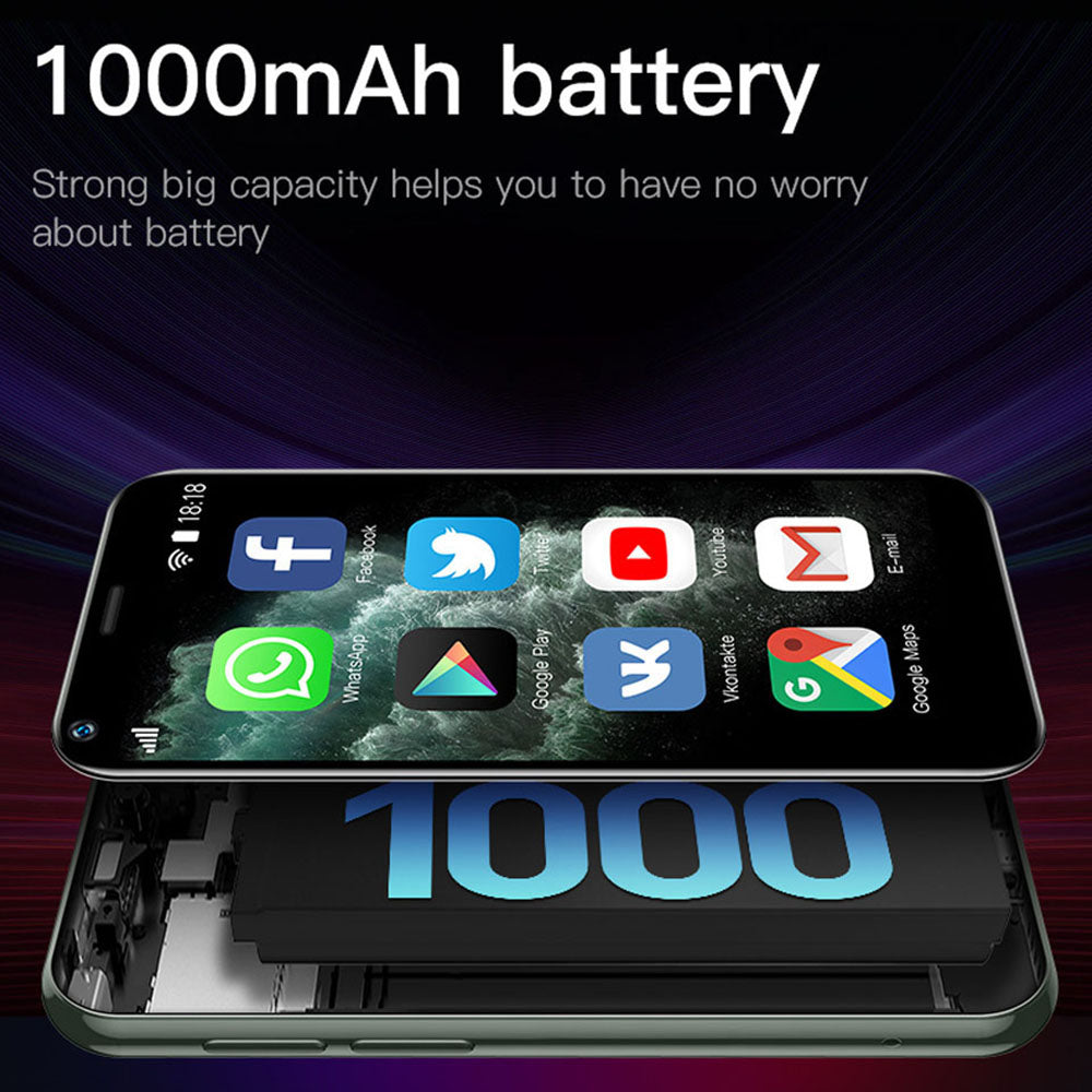 SOYES XS11 Mini 3G chytrý telefon Android 6.0 3D Glass HD kamera Dual SIM Quad Core Palm Mobilní telefon