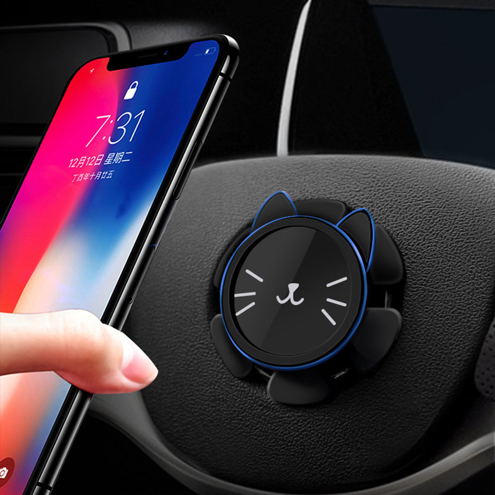 Magnetický držák do auta Univerzální držák na volant do auta Roztomilý Cat 360stupňový nastavitelný držák na palubní desku do auta