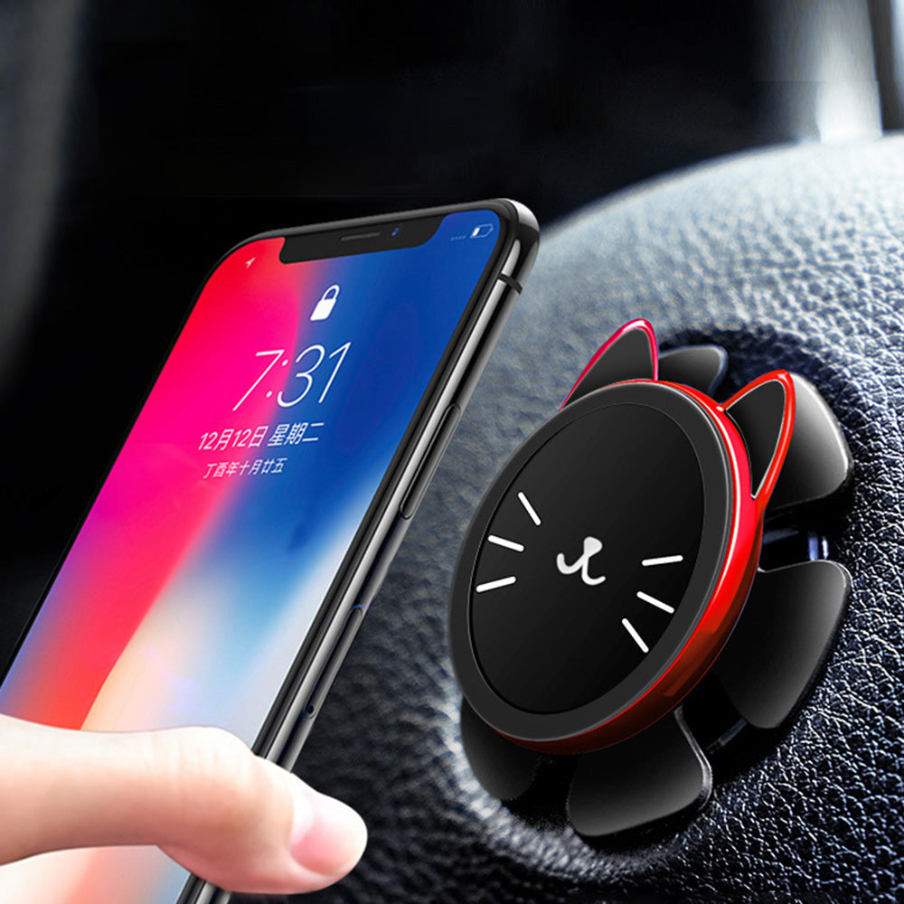 Magnetický držák do auta Univerzální držák na volant do auta Roztomilý Cat 360stupňový nastavitelný držák na palubní desku do auta