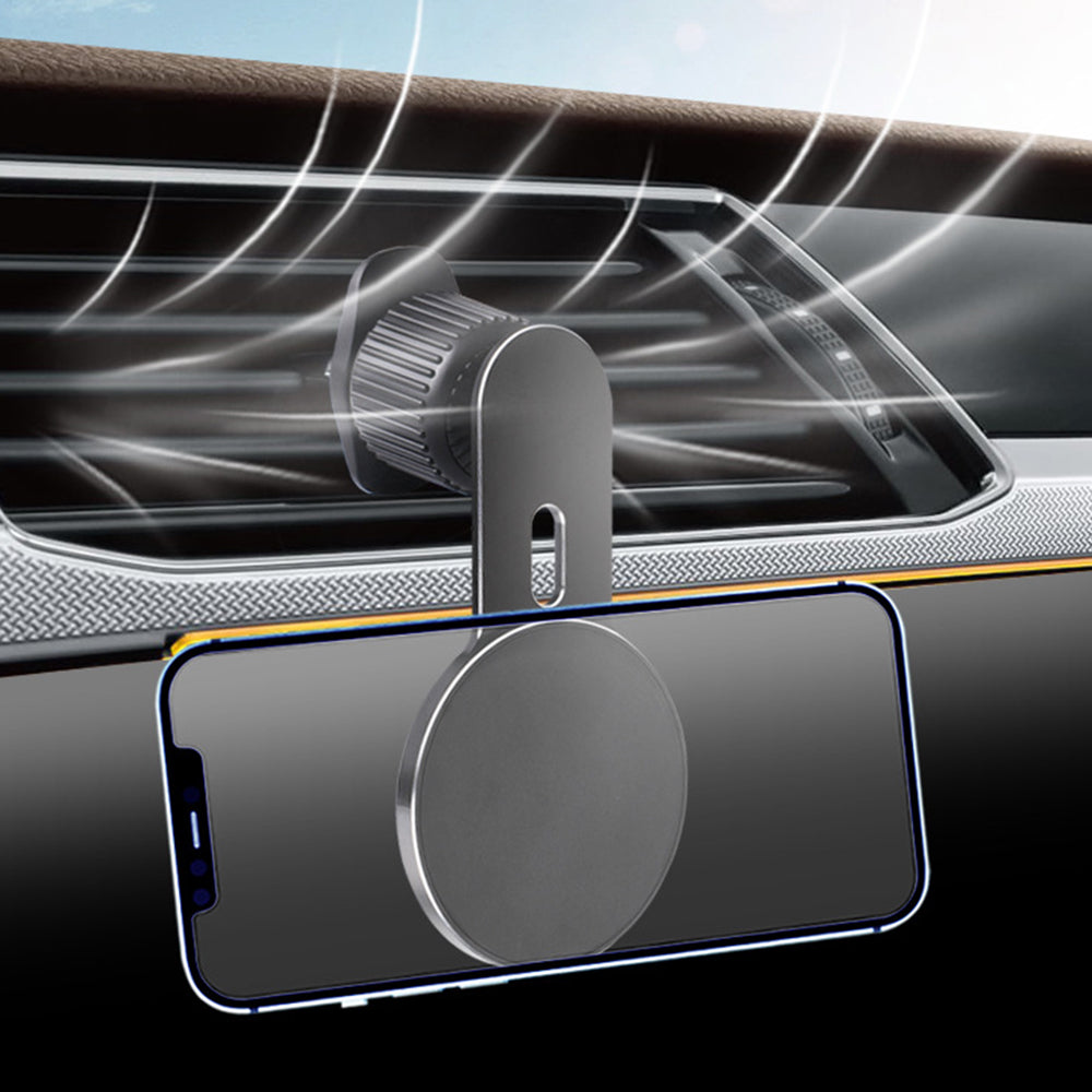 Car Air Vent Mount Magnetic Phone Holder Stand 360 Degrees Rotating Cellphone Bracket with 2 Magnetic Sheets