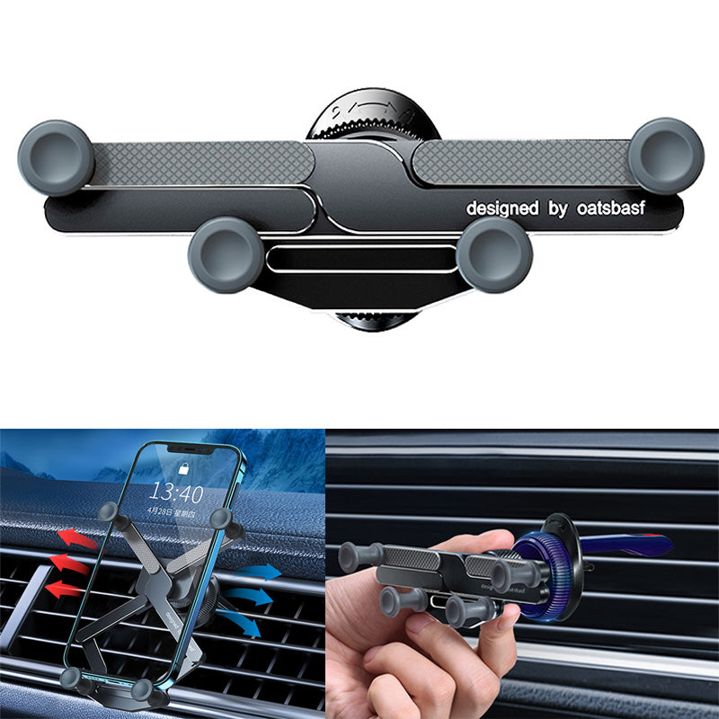 OATSBASF x03 Mini Folding Aluminum Alloy Car Phone Holder Automatic Locking Gravity Phone Bracket
