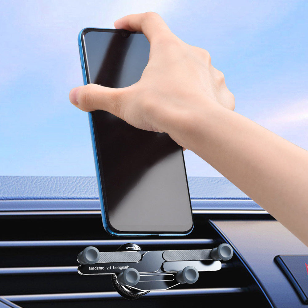 OATSBASF x03 Mini Folding Aluminum Alloy Car Phone Holder Automatic Locking Gravity Phone Bracket
