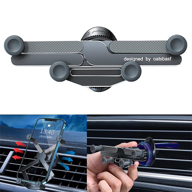 OATSBASF x03 Mini Folding Aluminum Alloy Car Phone Holder Automatic Locking Gravity Phone Bracket