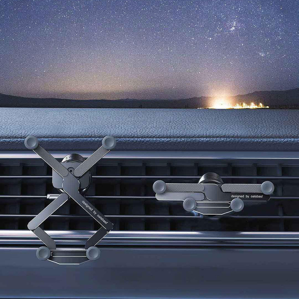 OATSBASF x03 Mini Folding Aluminum Alloy Car Phone Holder Automatic Locking Gravity Phone Bracket