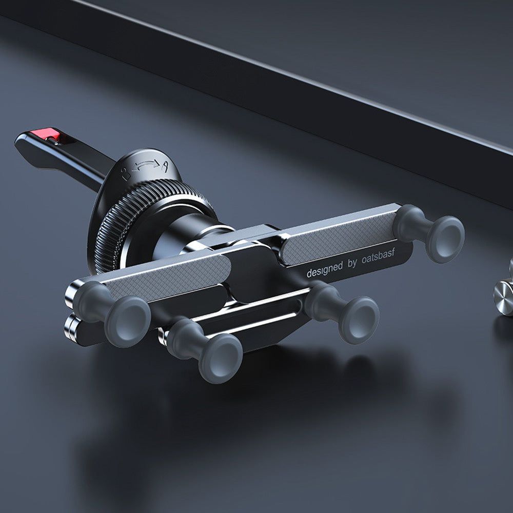 OATSBASF x03 Mini Folding Aluminum Alloy Car Phone Holder Automatic Locking Gravity Phone Bracket
