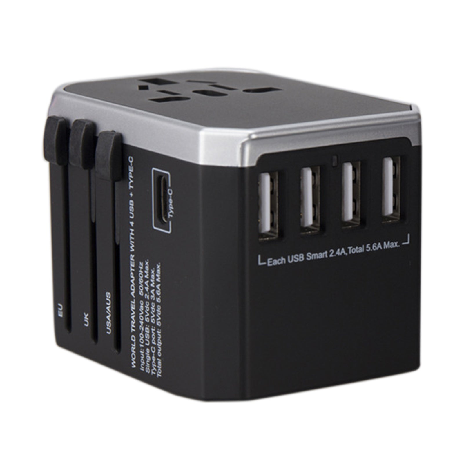 788C Universal Travel Adapter International AC Plug Adapter 5.6A High Speed Charger with 4 USB Type-C