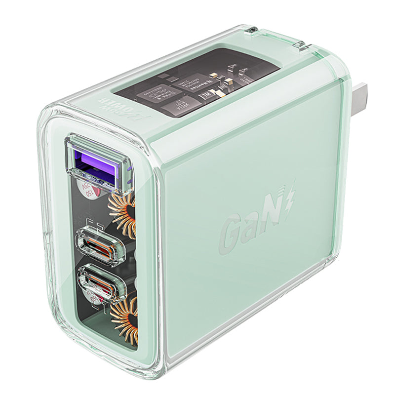 ACEFAST A46 Crystal Series PD 65W Wall Charger GaN Fast Charger USB Dual Type-C Phone Charger Plug (CN Standard)