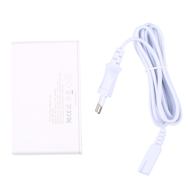 MFT-03Q USB Charger 10-Port 65W Multi-Port Type-C QC3.0 Charging Hub Compact Desktop Power Station