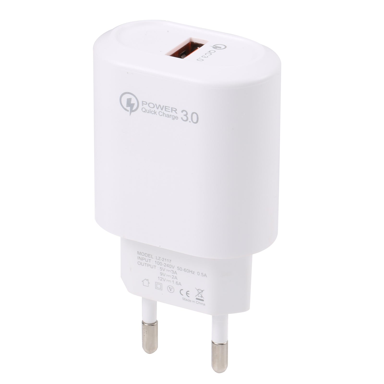 LZ-2117 18W QC3.0 3.1A USB Single Port Wall Charger Phone Tablet Fast Charging Adapter