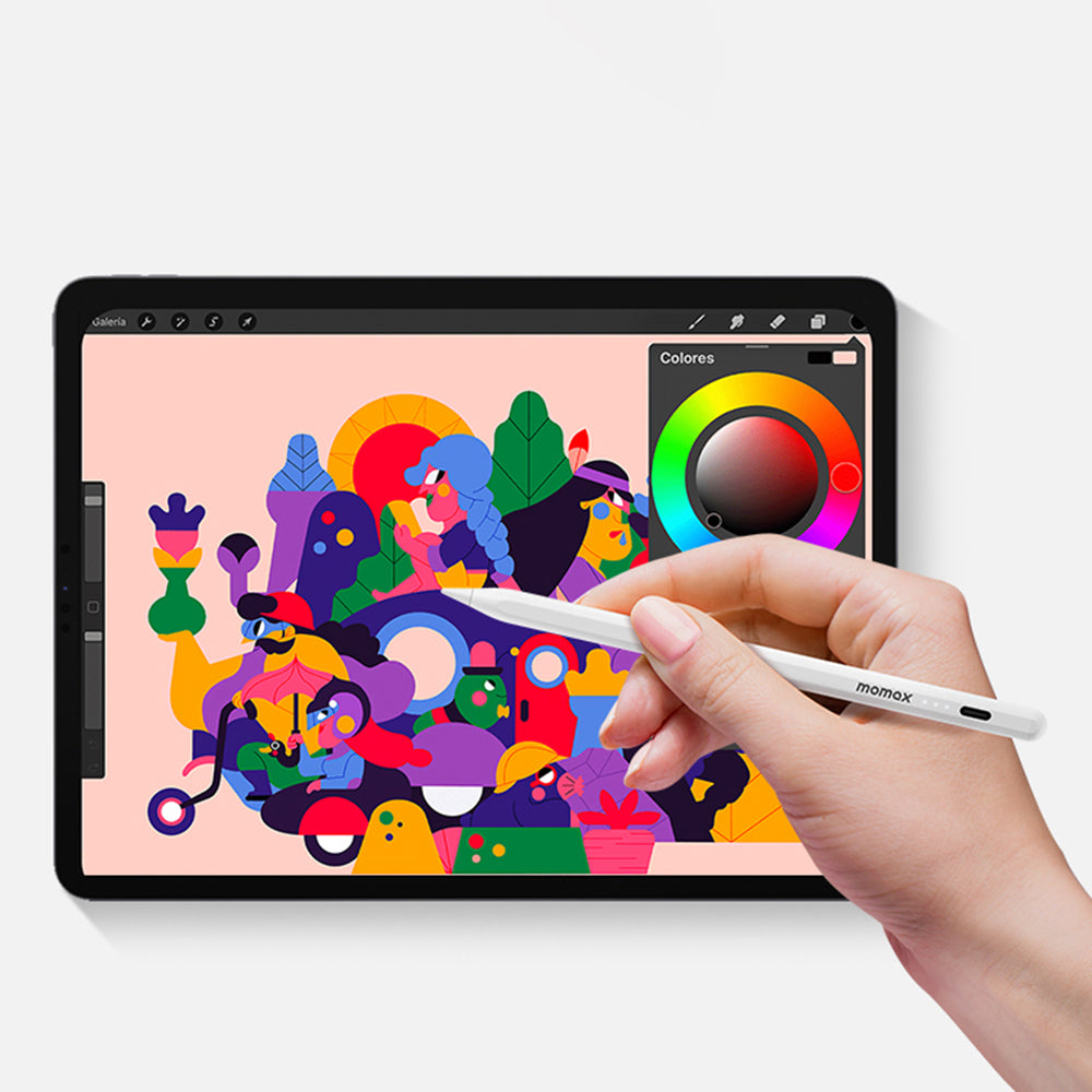MOMAX TP8 ONE LINK Palm-rejection Tilt Sensitivity Capacitive Stylus Pen Magnetic Adsorption Stylus Pen for iPad Series Fast Charging