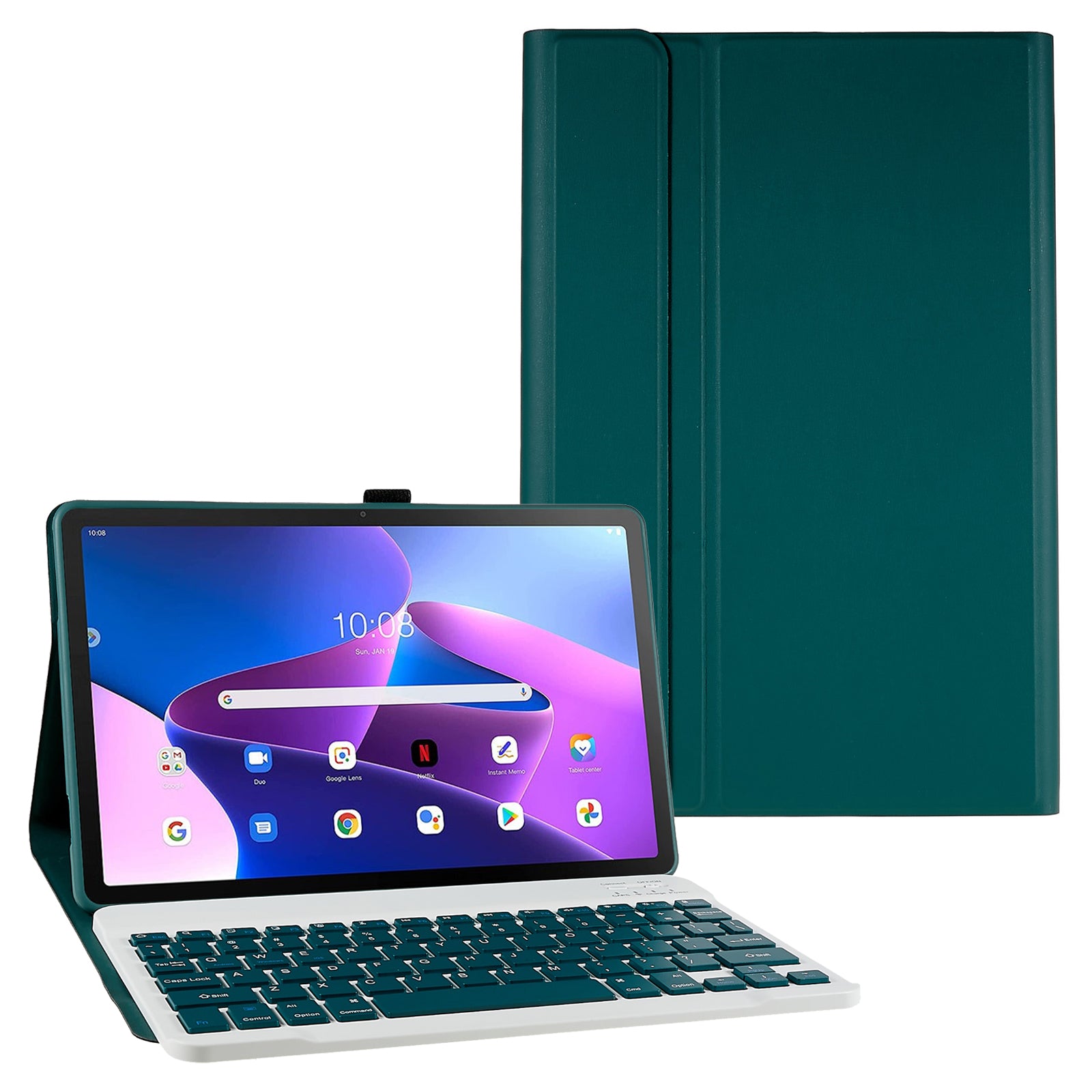 For Lenovo Tab M10 Plus (3rd Gen) Xiaoxin Pad 2022 10.6 inch PU Leather Shockproof Tablet Case Stand Anti-scratch Cover with Bluetooth Keyboard