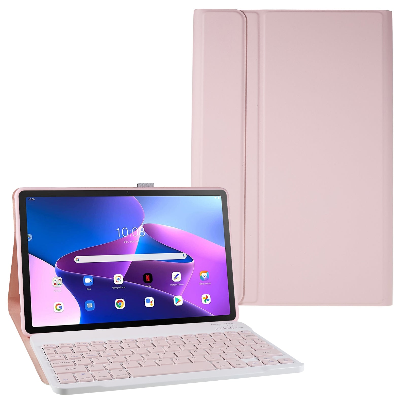 For Lenovo Tab M10 Plus (3rd Gen) Xiaoxin Pad 2022 10.6 inch PU Leather Shockproof Tablet Case Stand Anti-scratch Cover with Bluetooth Keyboard