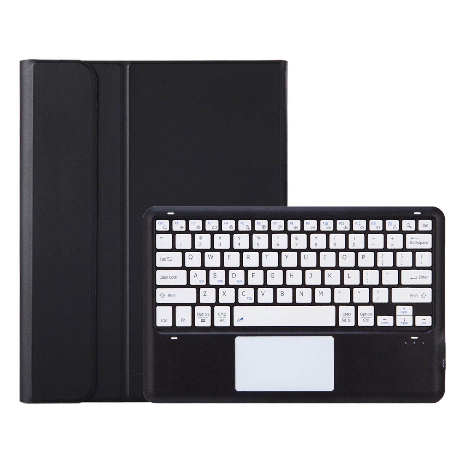 AHV8-A For Honor Pad V8 Pro 12.1-inch Slim Combo Case with Detachable Bluetooth Keyboard Multi-Touch Trackpad PU Leather TPU Stand Cover