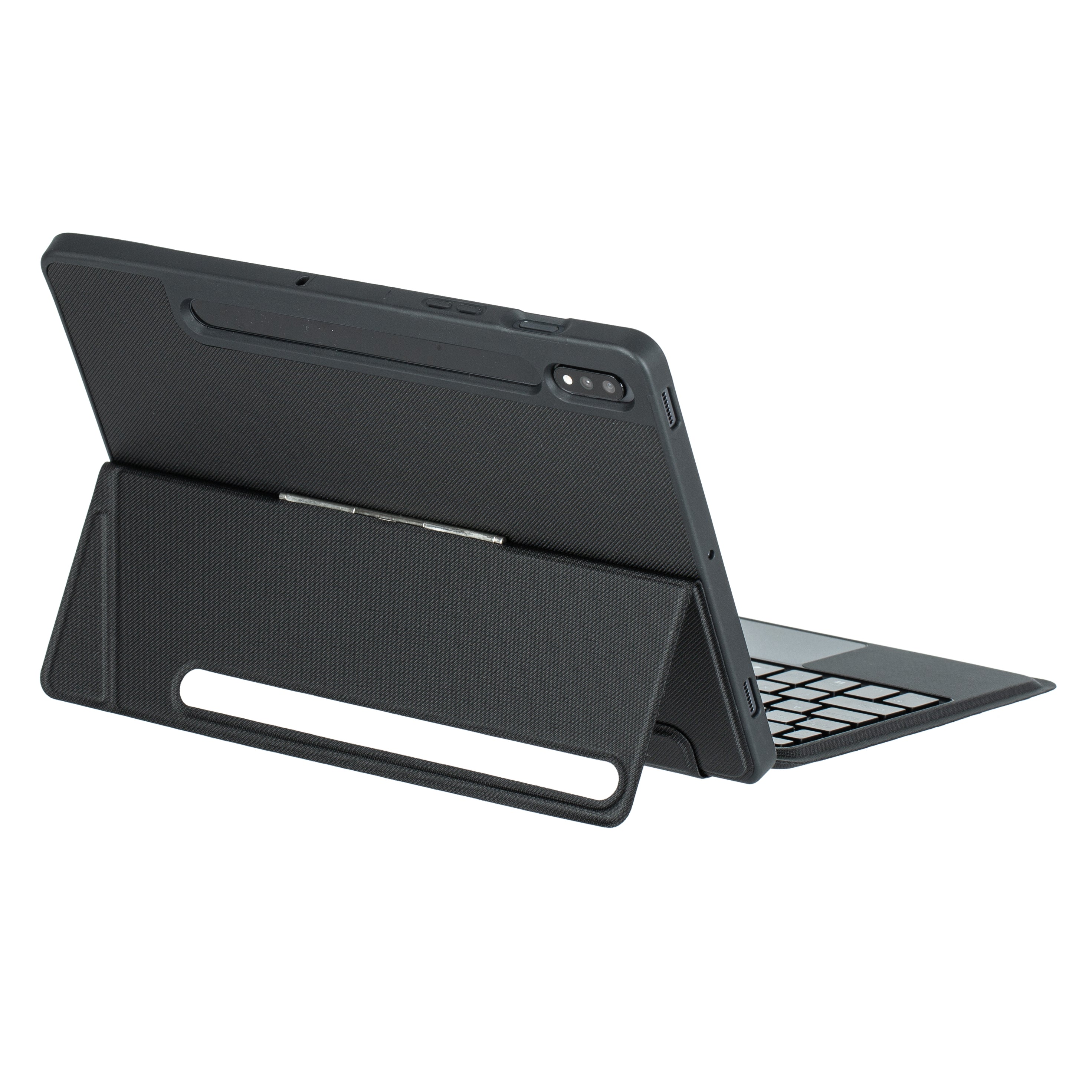 T870B-AS for Samsung Galaxy Tab S7 T870 T875 / S8 X700 X706 2 in 1 Bluetooth Keyboard Tablet Stand Case with Pen Slot / Touchpad / Backlight