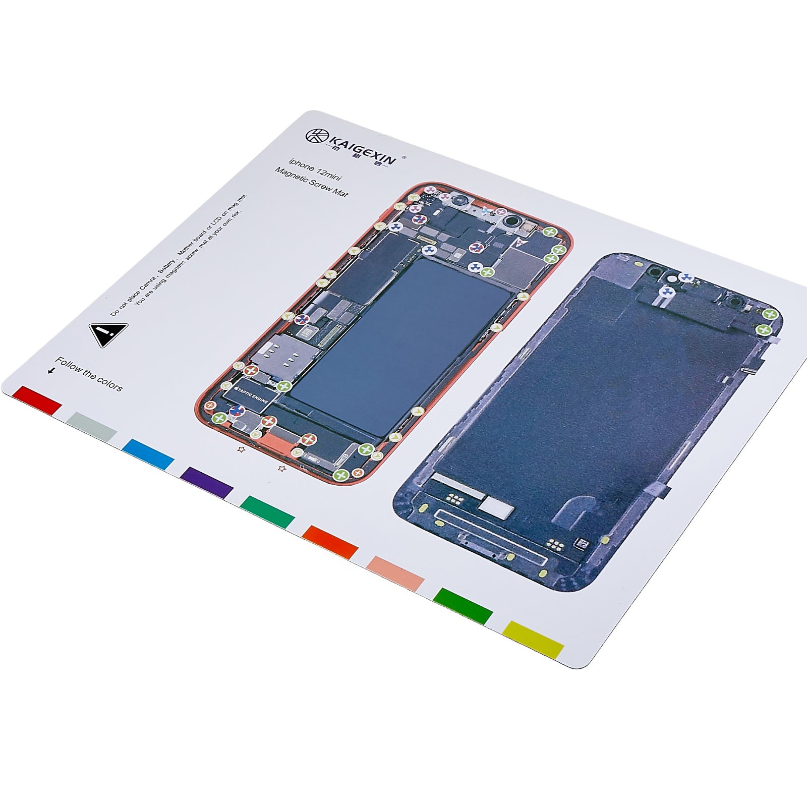 KAIGEXIN Magnetic Screw Mat for iPhone 12 mini 5.4 inch Working Mat Cell Phone Disassembling Auxiliary Tool