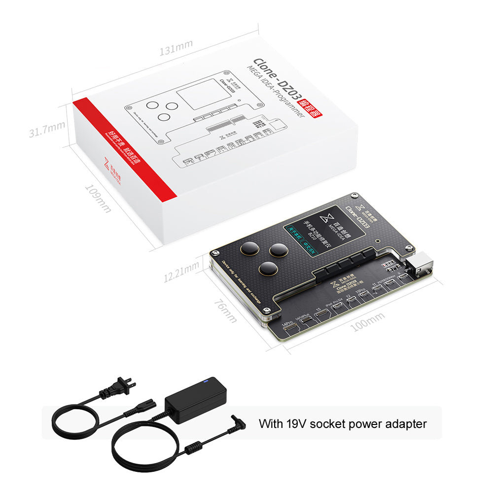 MEGA-IDEA Clone DZ03 No Disassembly Dot Matrix Repair Programmer for iPhone X-12 Mini Face ID Flex Cable Test Read Write