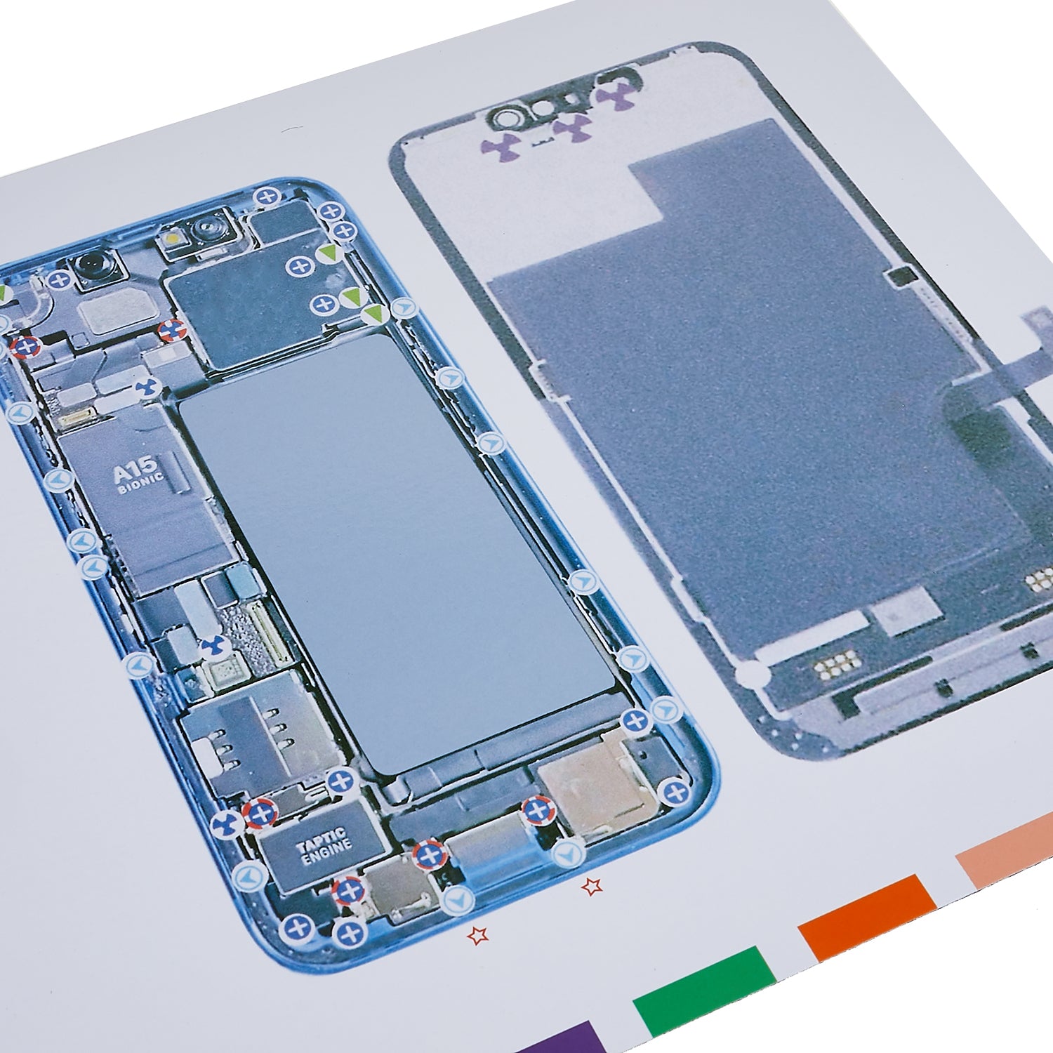 KAIGEXIN Magnetic Screw Mat for iPhone 13 mini 5.4 inch Chart Work Pad Small Screws Holds Repair Tool