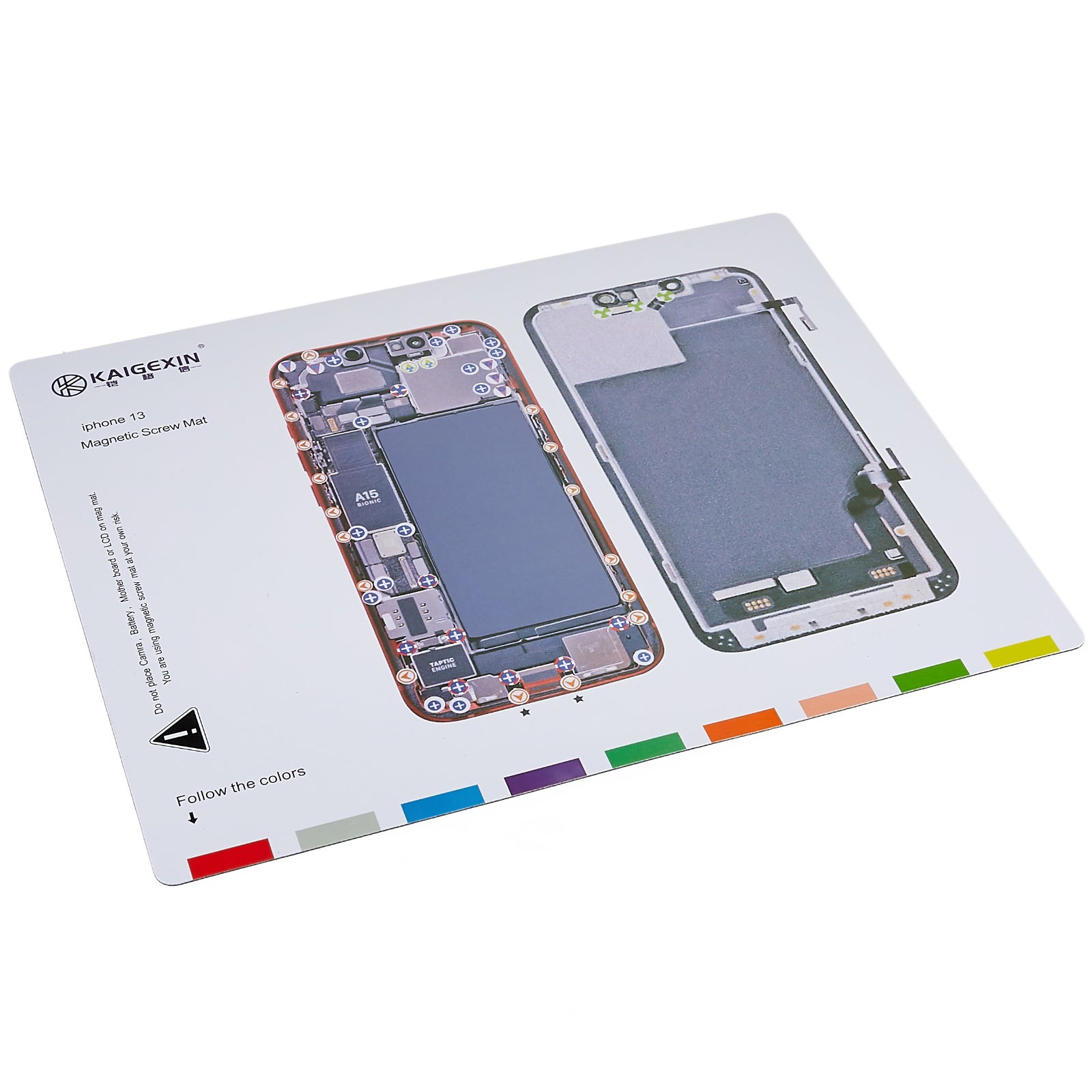 KAIGEXIN Magnetic Screw Mat for iPhone 13 6.1 inch Mini Chart Work Pad Screws Holds Repair Tool