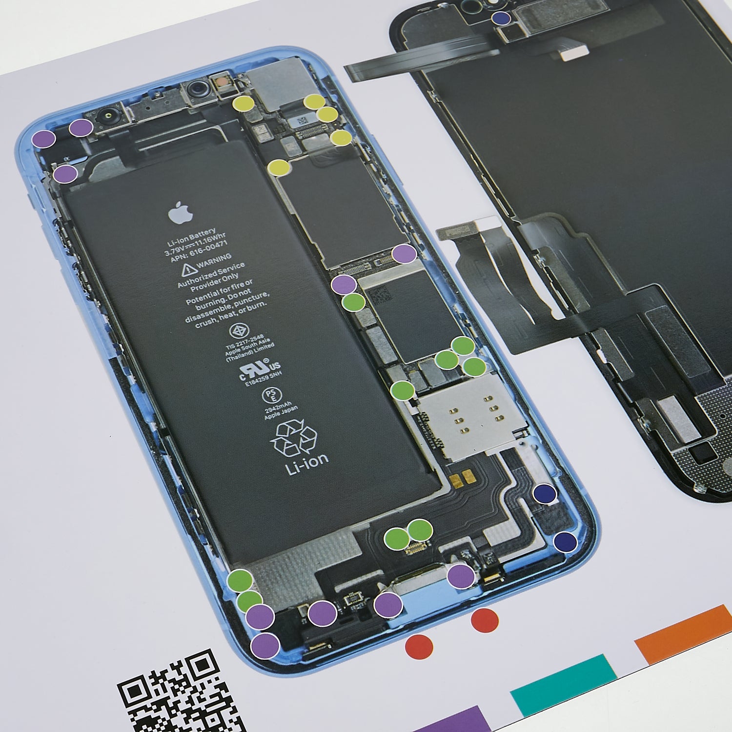 KAIGEXIN Professional Guide Pad for iPhone XR 6.1 inch Magnetic Screw Keeper Chart Mat Phone Repair Tools