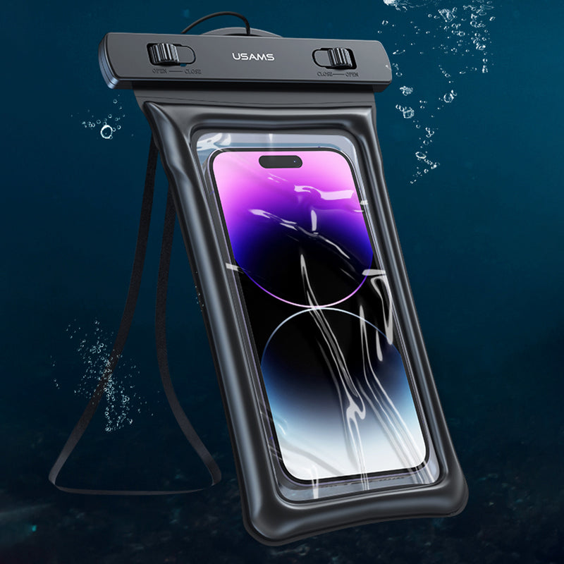 USAMS US-YD011 Waterproof Phone Pouch Universal 7-inch Waterproof Case Dry Bag IPX8 10m Underwater Phone Protector with Lanyard