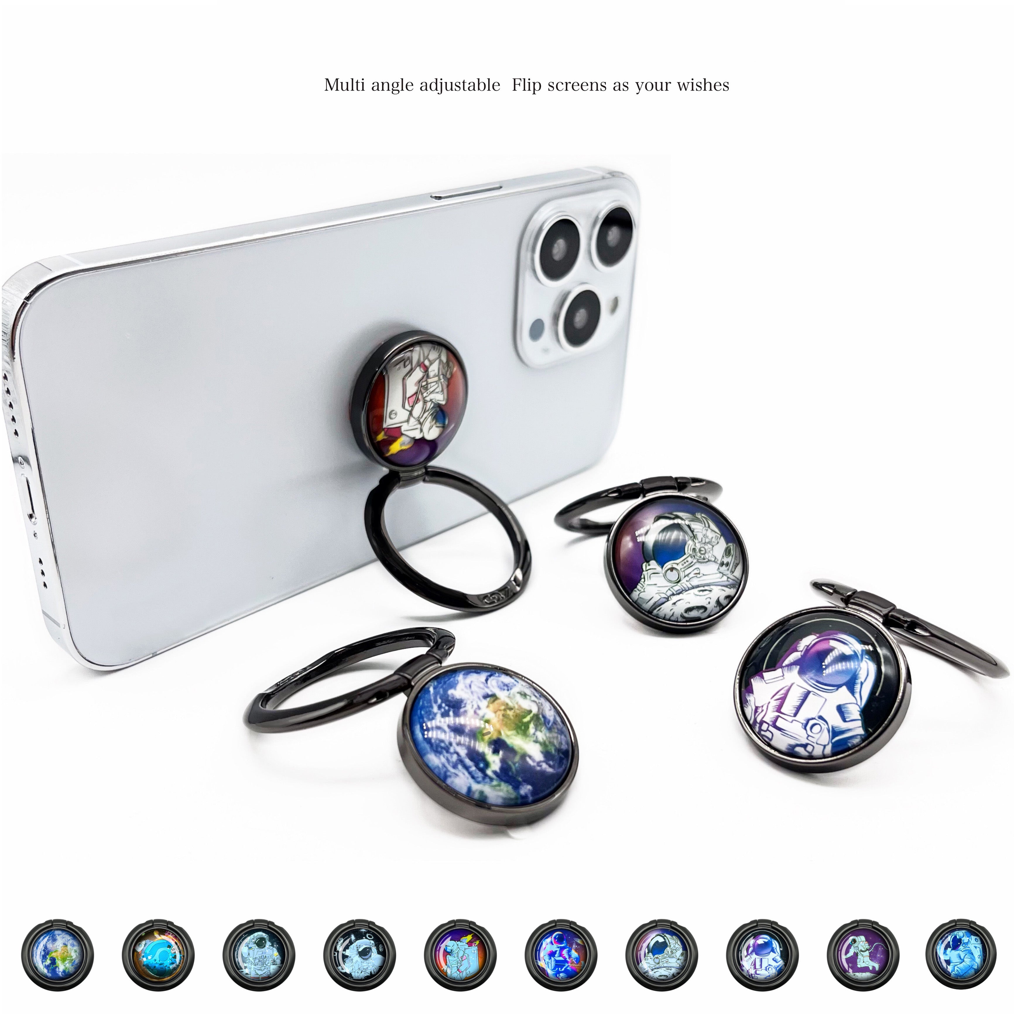 LGD Space Series Zinc Alloy Foldable Ring Buckle Phone Holder Desktop Mobile Phone Kickstand