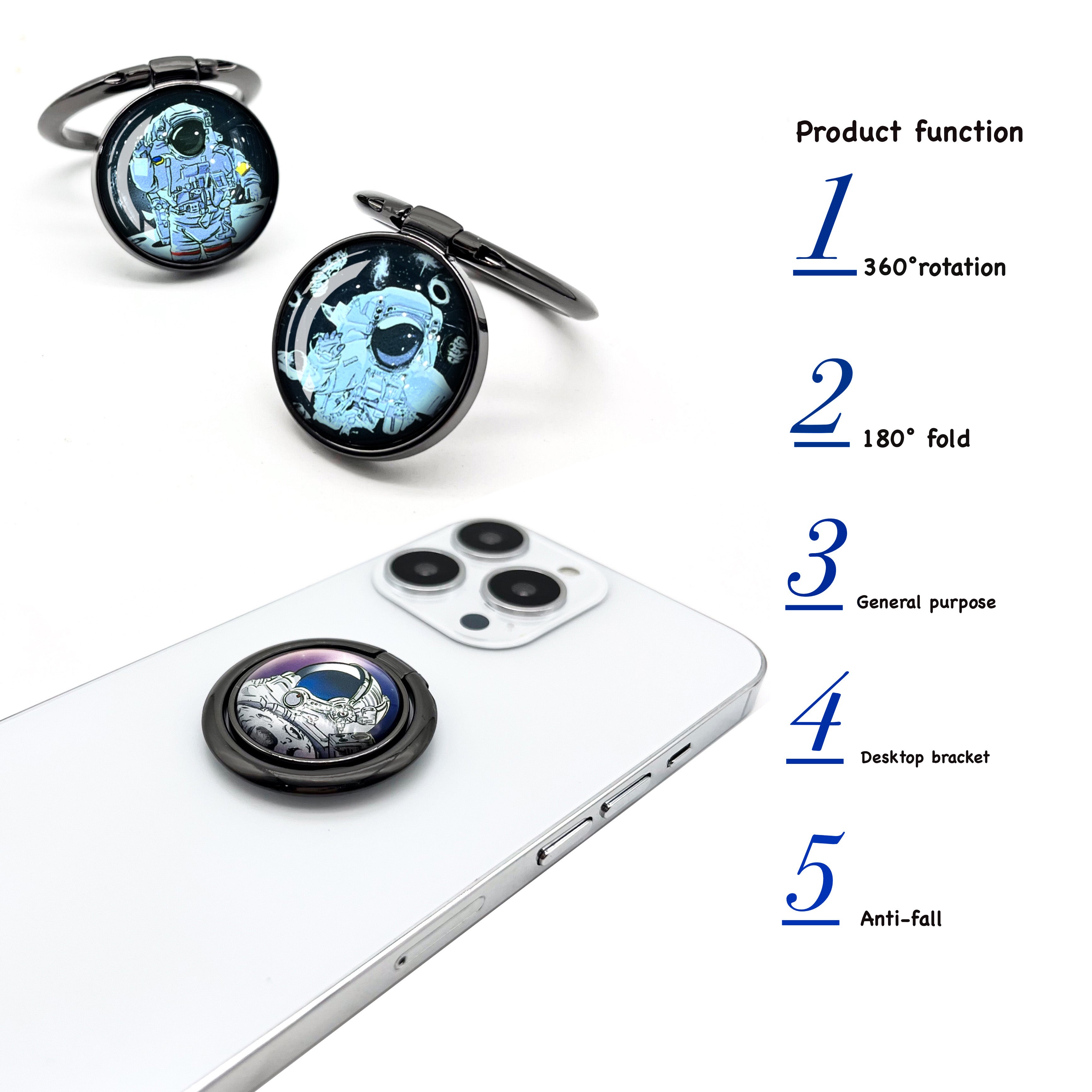 LGD Space Series Zinc Alloy Foldable Ring Buckle Phone Holder Desktop Mobile Phone Kickstand