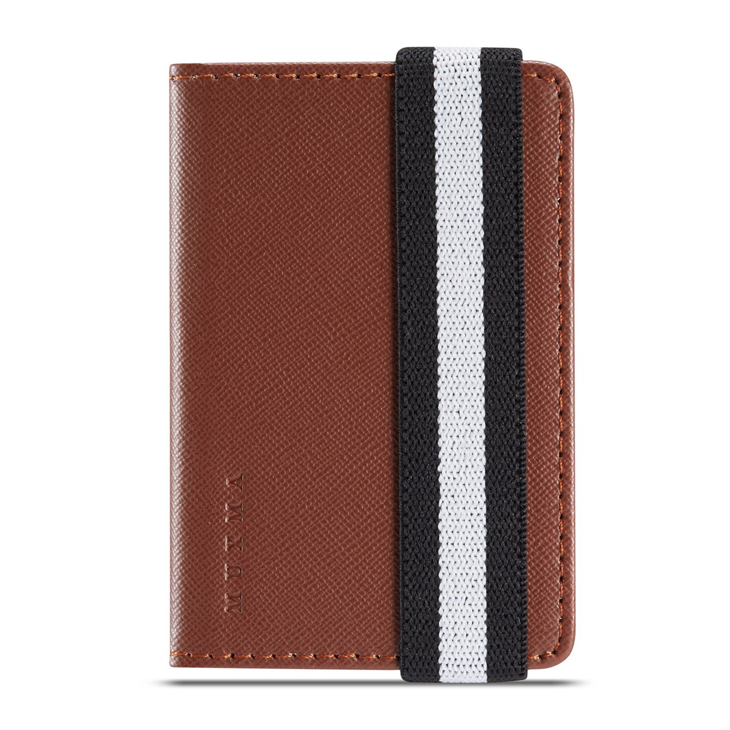 MUXMA MX110 Phone Card Holder Elastic Band Grip Phone Wallet RFID Blocking Adhesive Stick On Credit Card Pocket for Back of Phone Case