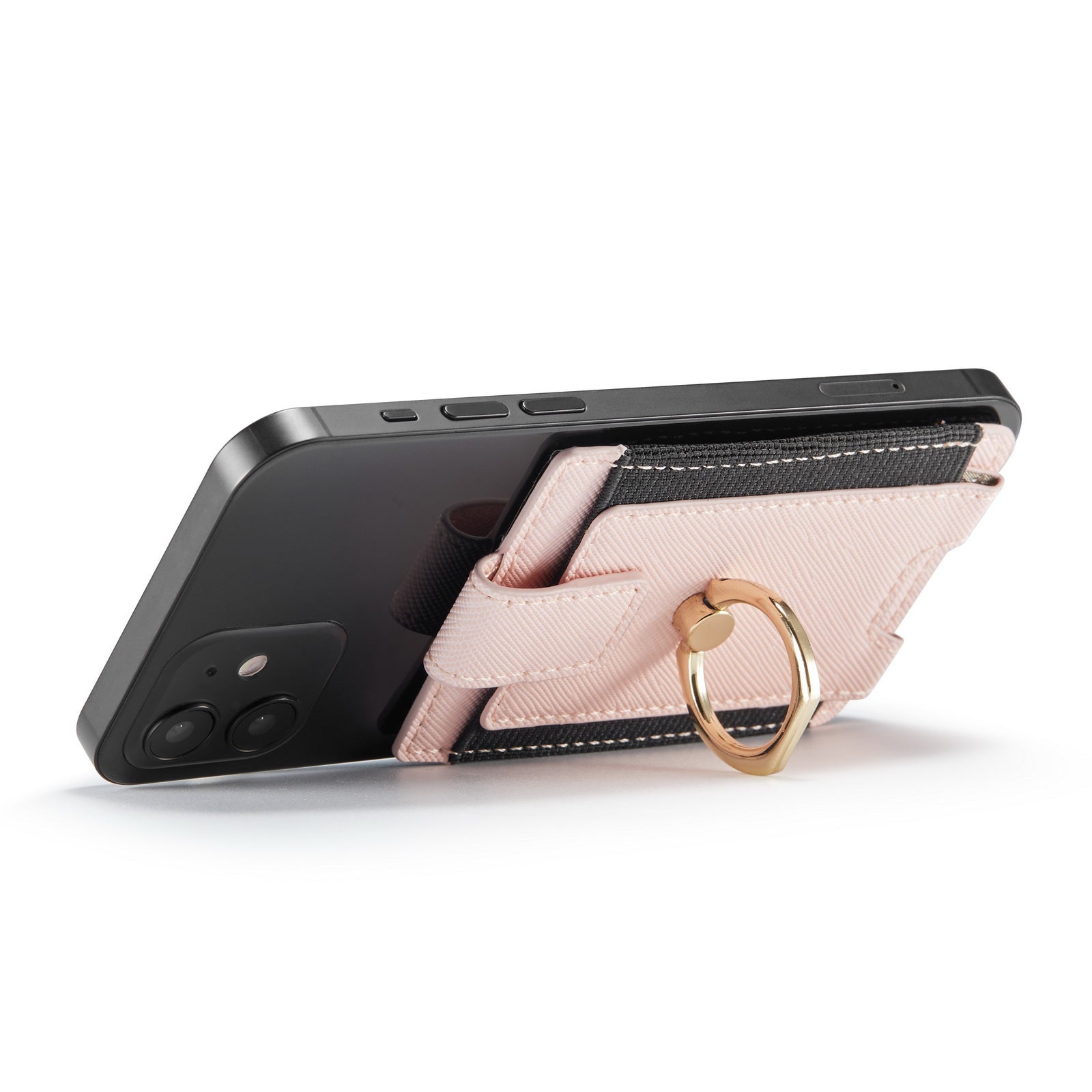 MUXMA MX116-8 Phone Card Holder RFID Blocking Sleeve for Back of Phone Adhesive Stick-on Credit Card Wallet Pocket with Ring Grip