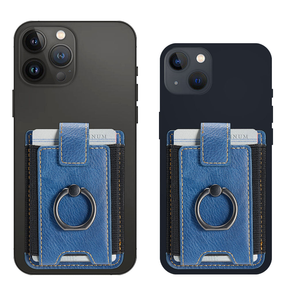 MUXMA MX116 Phone Card Holder RFID Blocking Ring Card Holder Sleeve Stick-On Pull up 8 Card Holder