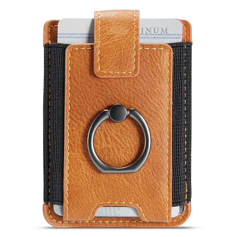 MUXMA MX116 Phone Card Holder RFID Blocking Ring Card Holder Sleeve Stick-On Pull up 8 Card Holder