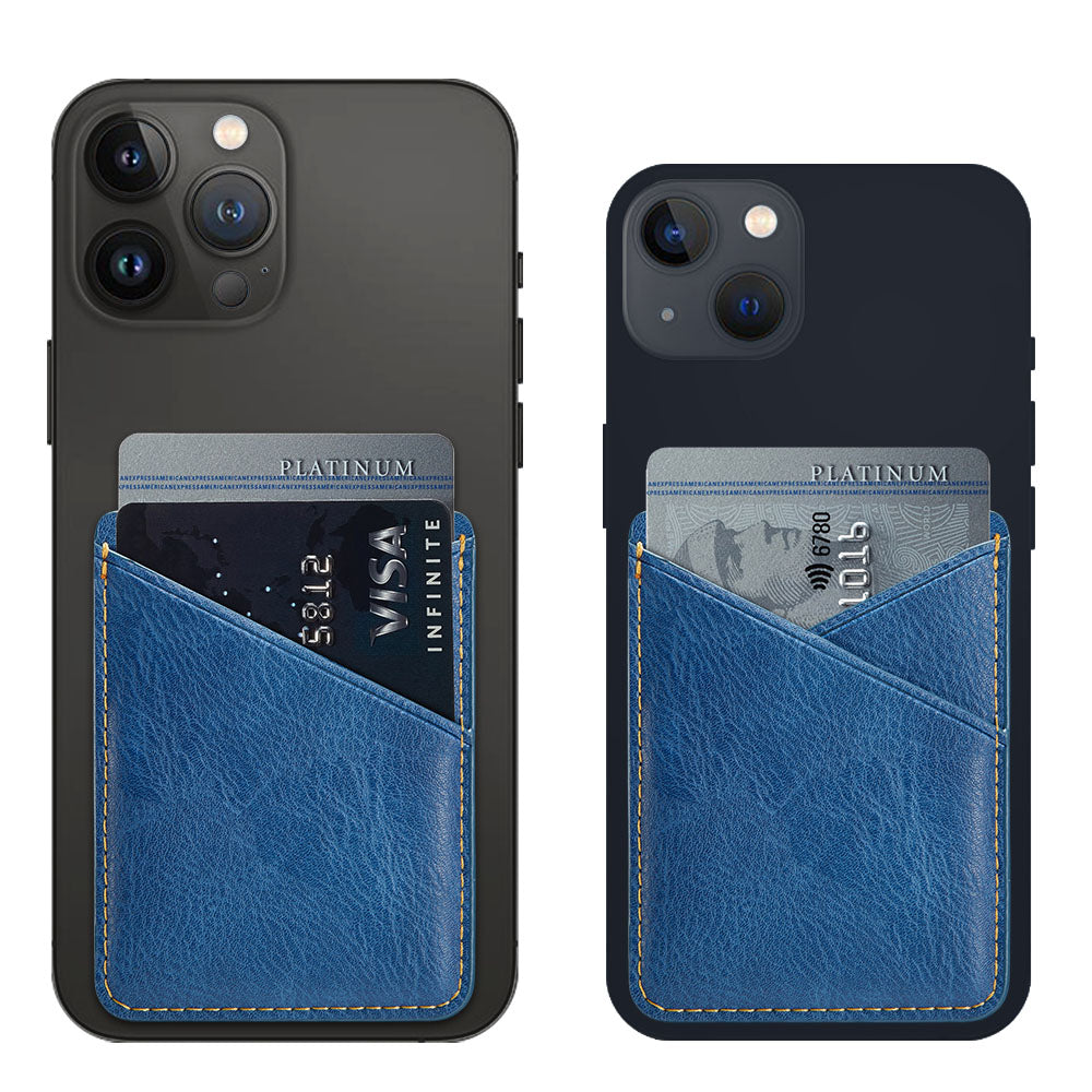 MUXMA MX105 Phone Card Holder Leather Phone Wallet Stick On Card Holder for Back of Phone Card Pouch Pocket