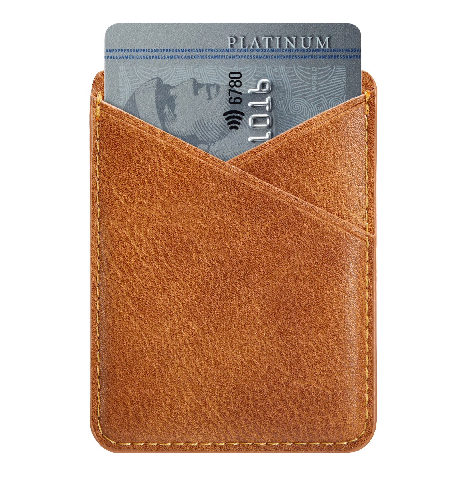 MUXMA MX105 Phone Card Holder Leather Phone Wallet Stick On Card Holder for Back of Phone Card Pouch Pocket
