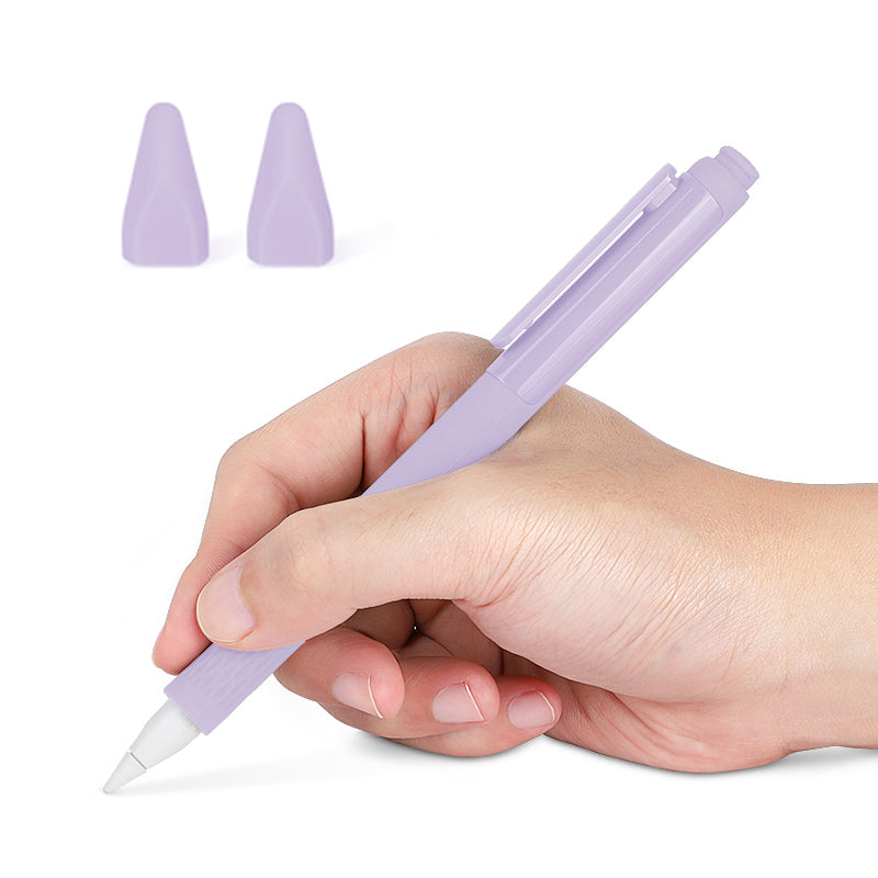 Soft Silicone Case Sleeve for Apple Pencil (2nd Generation) Non-Slip Pencil Grip Holder with 2Pcs Nibs Cover