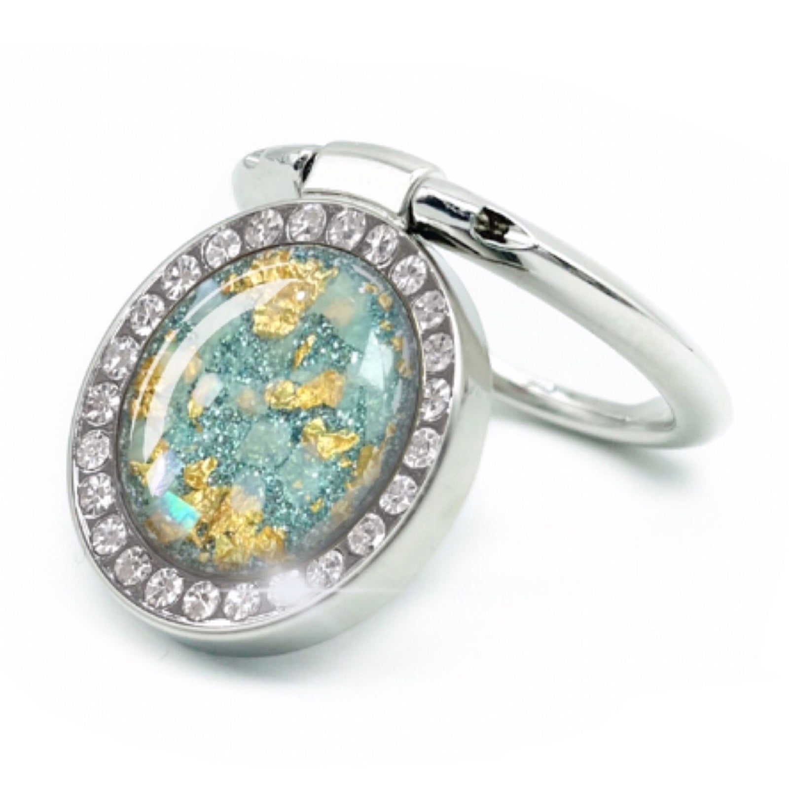 LGD Q01 Finger Ring Phone Holder Rhinestone Decor Glitter Gold Foil Zinc Alloy Cellphone Stand Kickstand