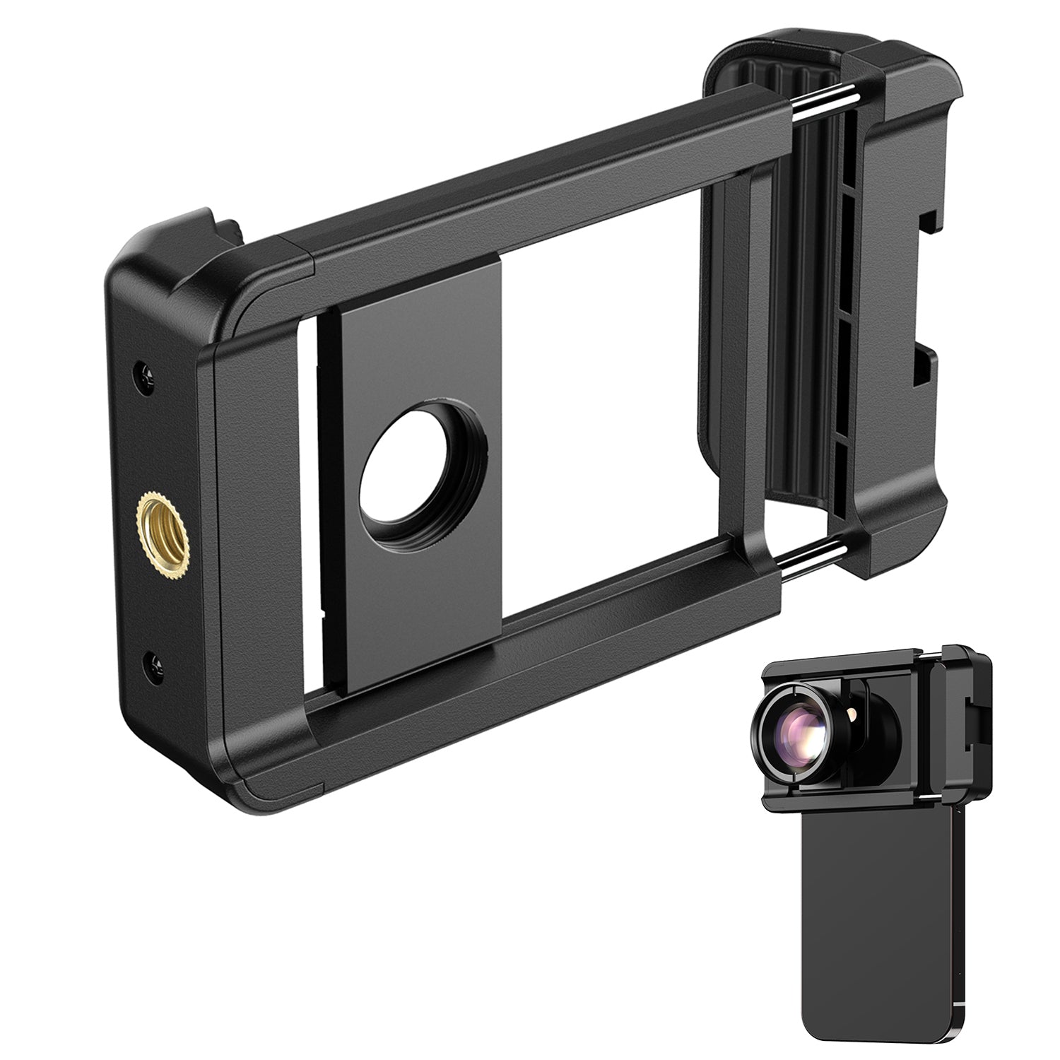 APEXEL F001 Portable Smartphone Clip Cage External Camera Clip with 1/4 Inch Screw Hole for Selfie Stick Camera Stand Tripod Mount
