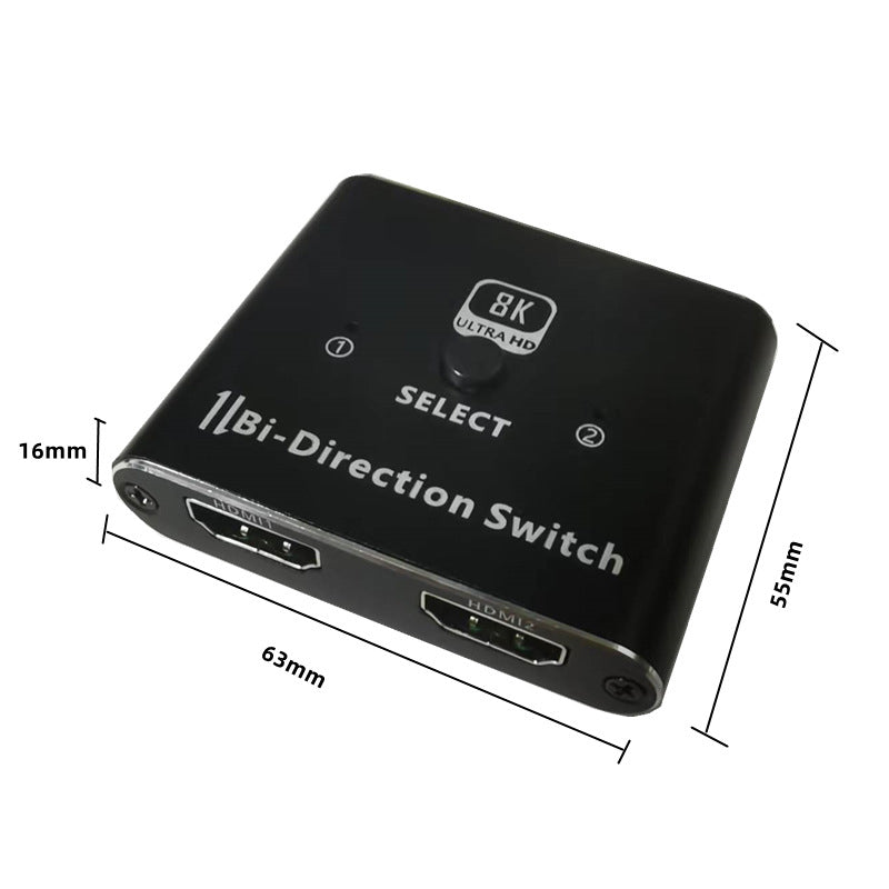 8K HDMI 2.1 Switch 4K 120Hz HDMI Switch 2 In 1 Out Bi-direction Switcher for PS5 PS4 Xbox Apple TV