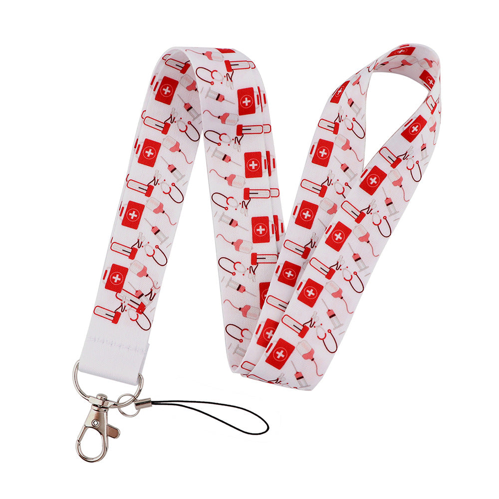 Cartoon Medical Pattern Phone Neck Strap ID Badge Camera Cell Phone Universal Lanyard
