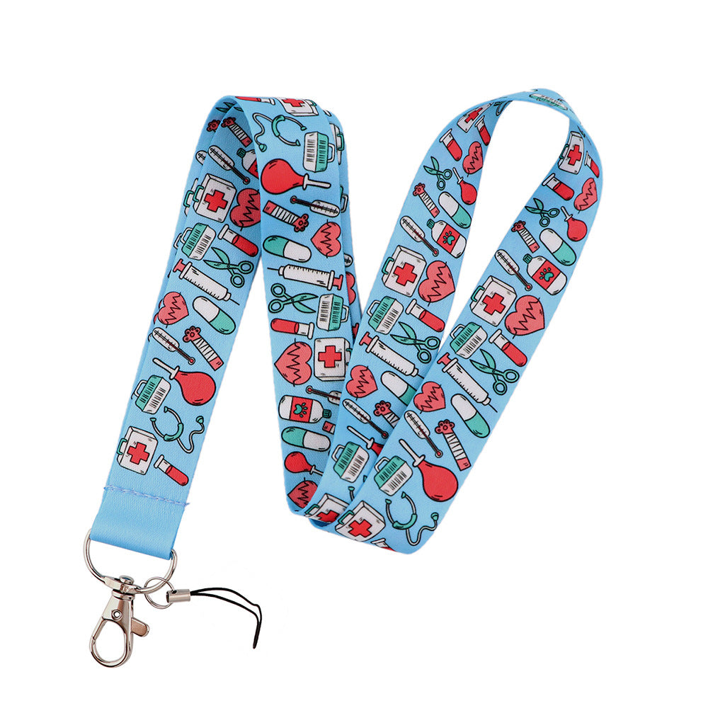 Cartoon Medical Pattern Phone Neck Strap ID Badge Camera Cell Phone Universal Lanyard