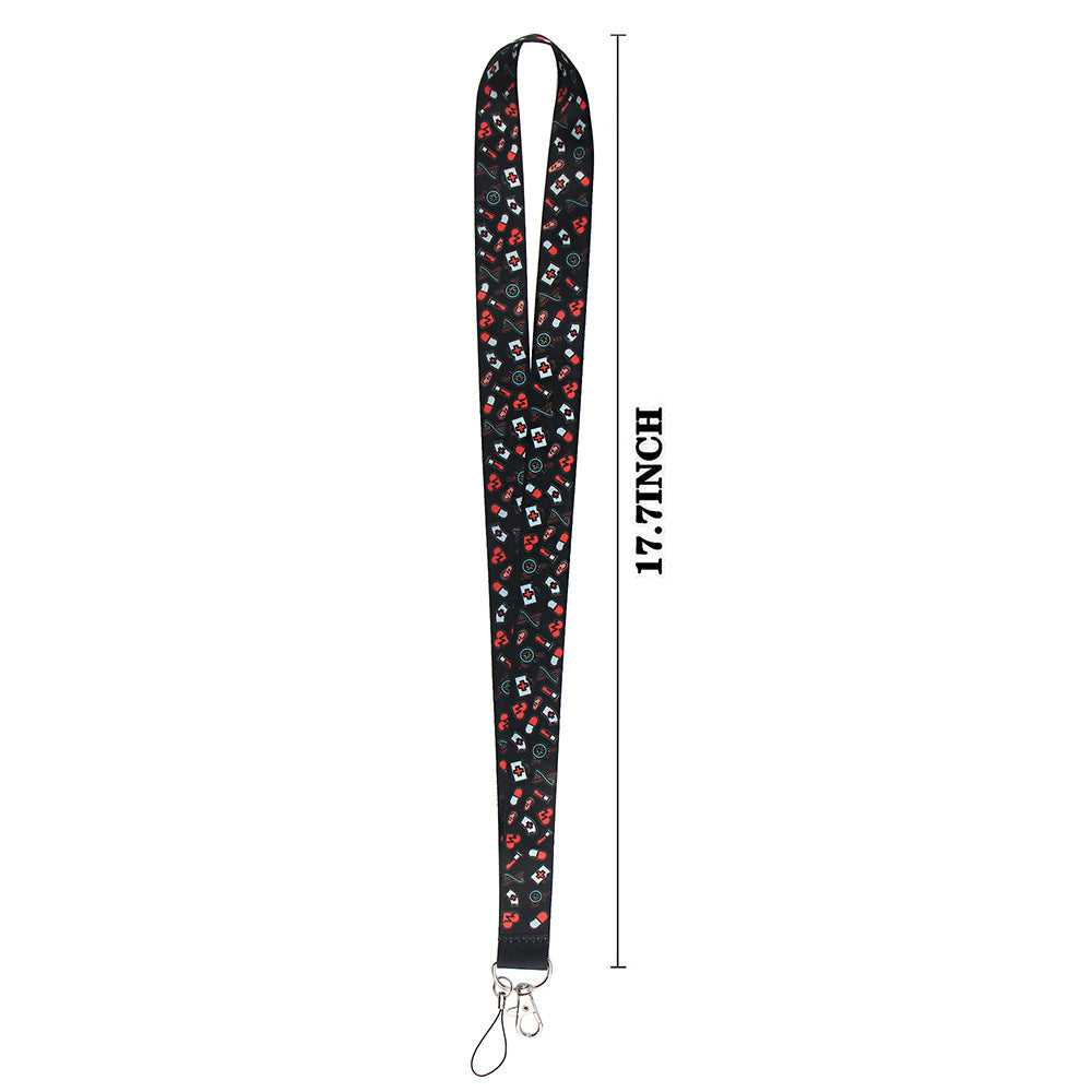 Cartoon Medical Pattern Phone Neck Strap ID Badge Camera Cell Phone Universal Lanyard