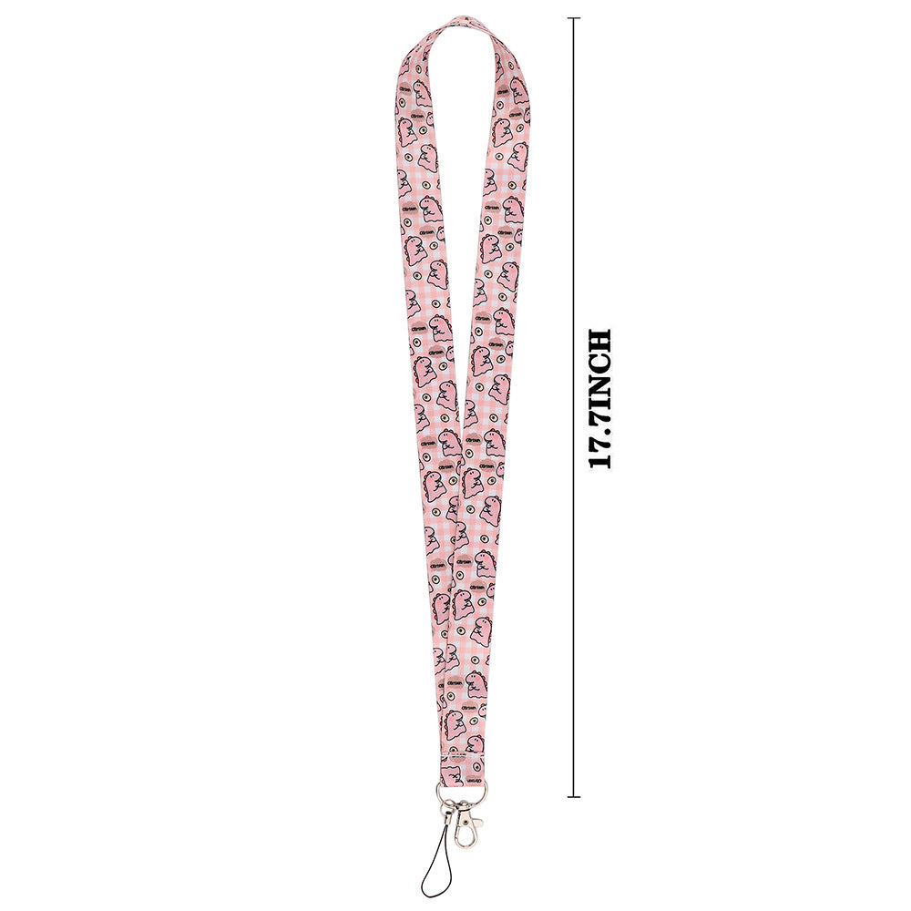 Cute Dinosaur Pattern Phone Lanyard Universal Nylon Neck Strap Rope for ID Badge Keychain Camera