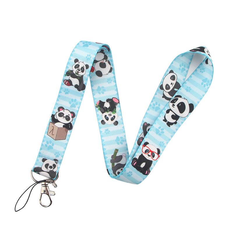 Cute Panda Pattern Phone Neck Strap ID Badge Card Holder Universal Cell Phone Nylon Lanyard