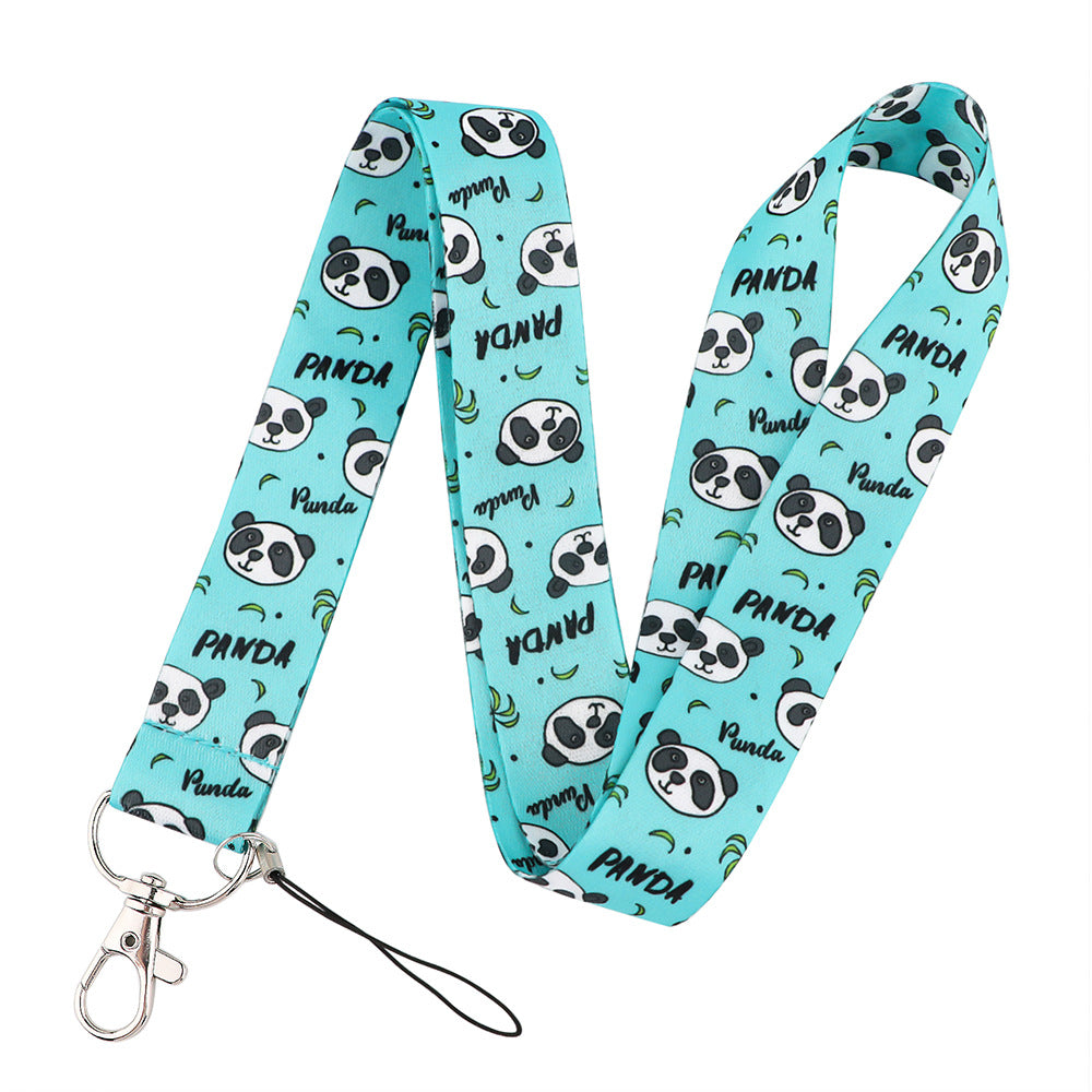 Cute Panda Pattern Phone Neck Strap ID Badge Card Holder Universal Cell Phone Nylon Lanyard