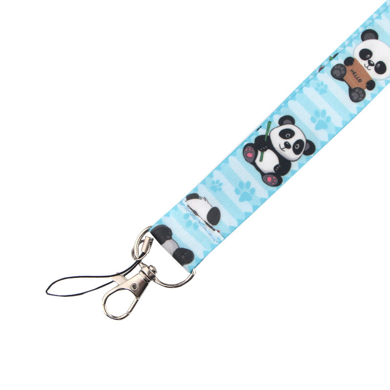 Cute Panda Pattern Phone Neck Strap ID Badge Card Holder Universal Cell Phone Nylon Lanyard