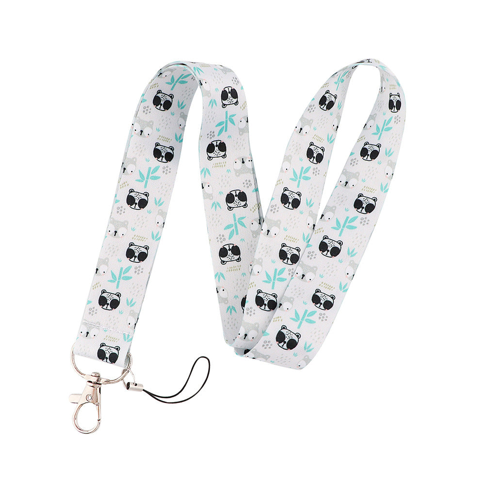 Cute Panda Pattern Phone Neck Strap ID Badge Card Holder Universal Cell Phone Nylon Lanyard