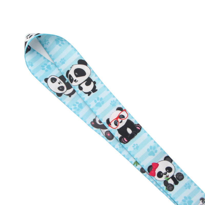 Cute Panda Pattern Phone Neck Strap ID Badge Card Holder Universal Cell Phone Nylon Lanyard