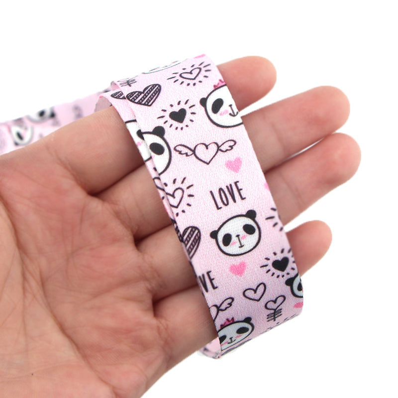 Cute Panda Pattern Phone Neck Strap ID Badge Card Holder Universal Cell Phone Nylon Lanyard