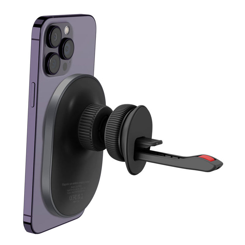 ZHX-CW01 Car Magnetic Wireless Charger for iPhone 12/13/14 Series Magnetic Charger Phone Mount Holder - Black