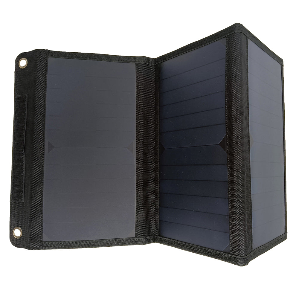 HY-SP28 28W Solar Panel 4-Folding USB Fast Charging Type-C Solar Charger Power Bank for Outdoor Camping