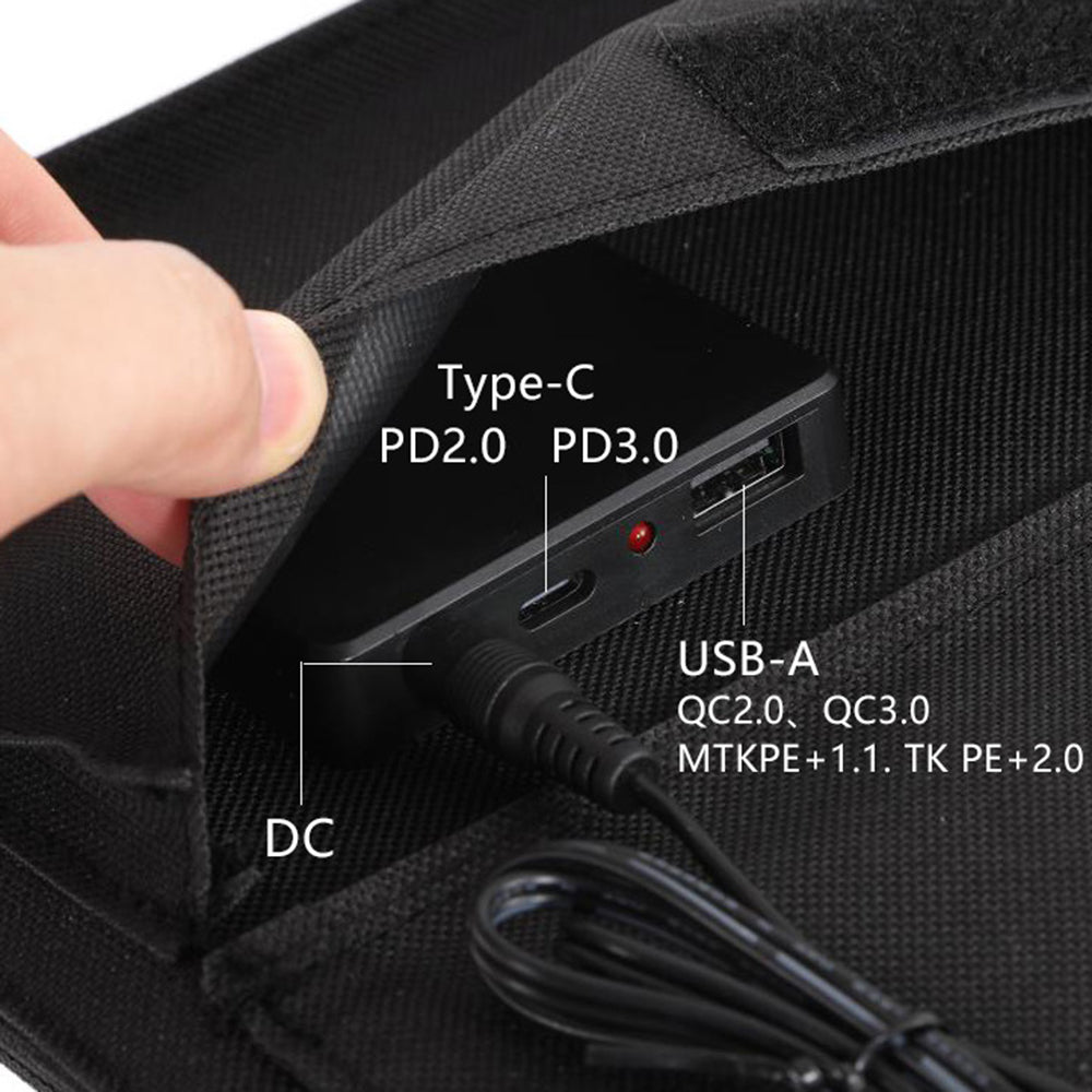 HY-SP28 28W Solar Panel 4-Folding USB Fast Charging Type-C Solar Charger Power Bank for Outdoor Camping