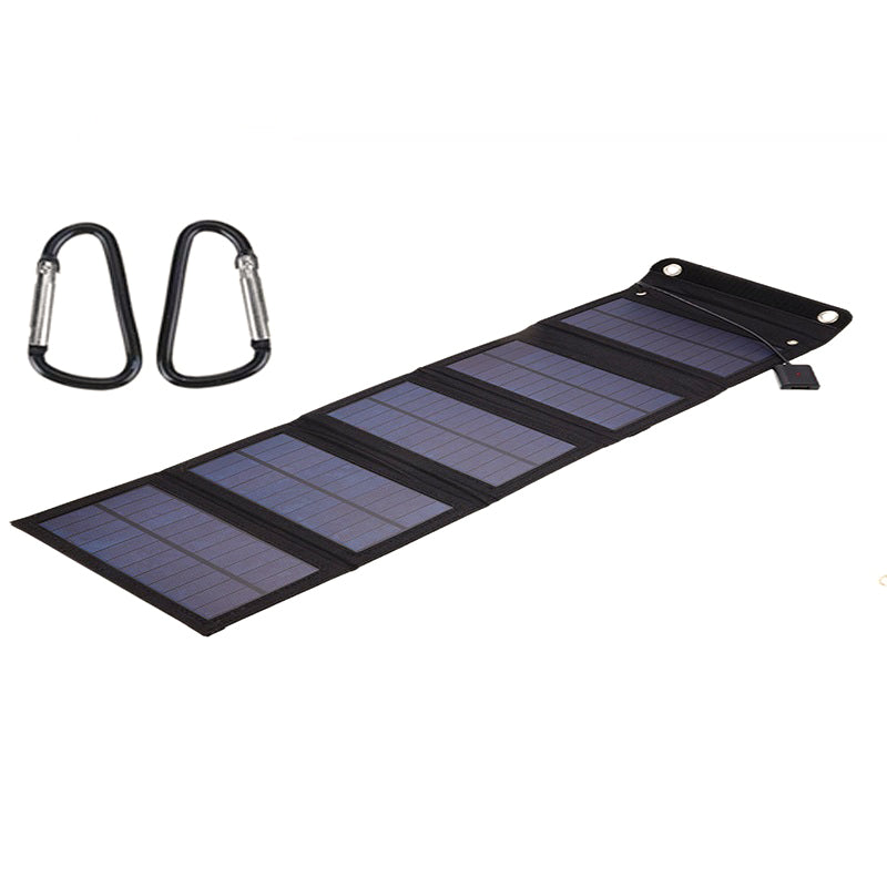 15W Portable Outdoor Solar Charger 5 Folding Solar Panels USB Phone Charging Power Bank